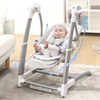 เปลไกวอัตโนมัติ เก้าอี้ทานข้าวSmart Swing High chair 3 in 1 มาพร้อมรีโมท พร้อมส่ง