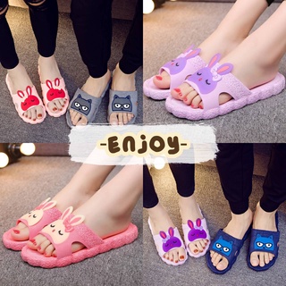 🍓EnJoy🍓 พร้อมส่ง (LT-ZX8688) รองเท้าแตะสวม ลายกระต่ายน่ารักสีพาสเทลน่ารัก