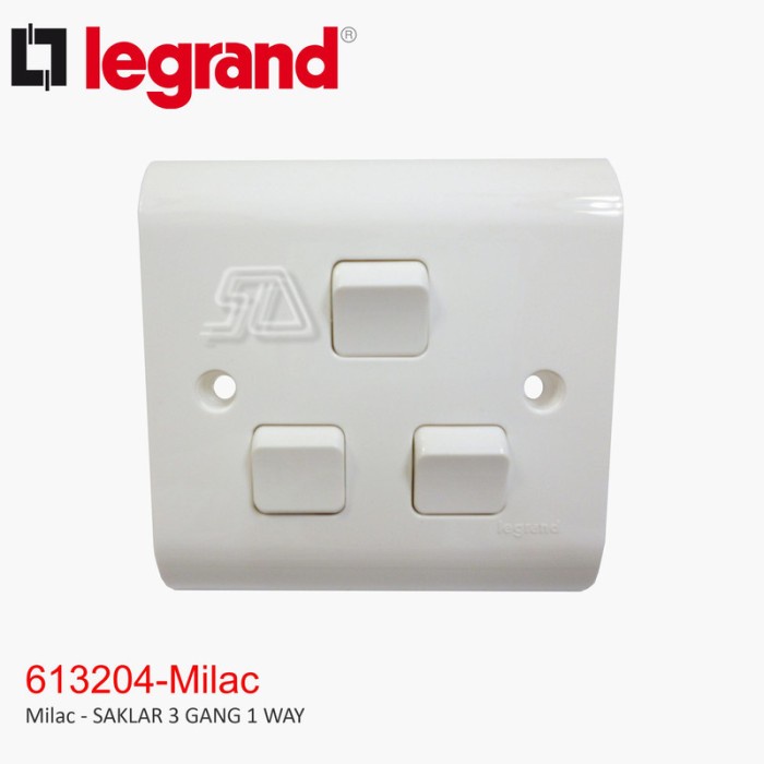 LEGRAND MILAC 3 GANG 1 WAY SWITCH