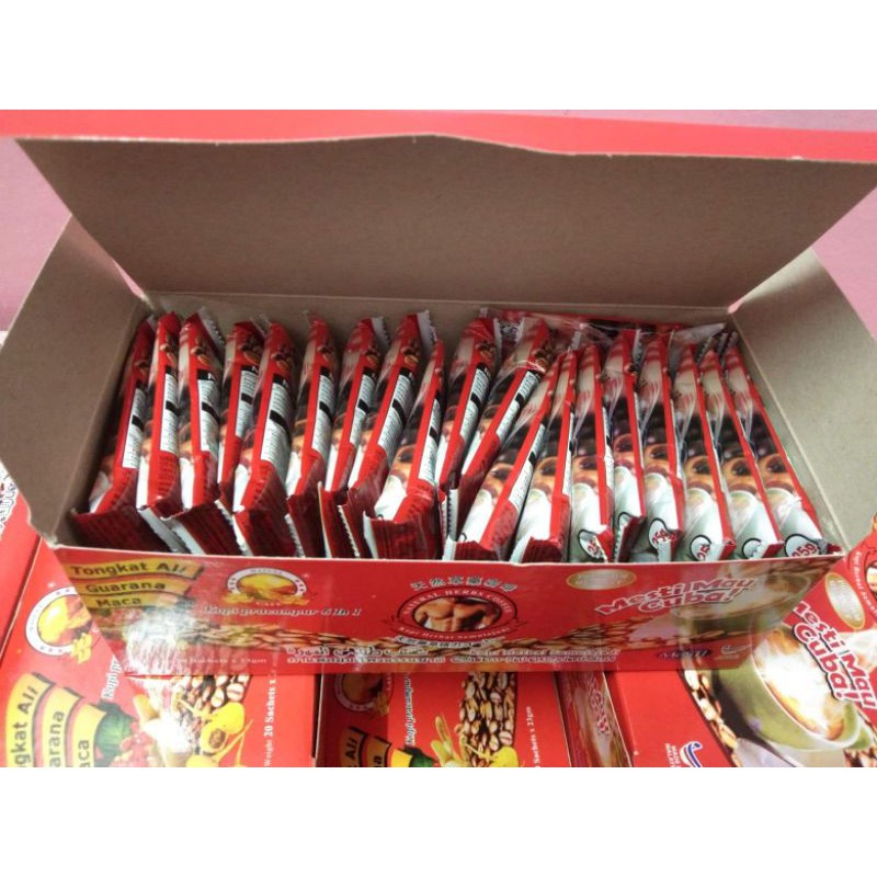 กาแฟอาบังซองแดง แบบกล่อง สูตร 6in1 ขนาด 25 กรัม 20 ซอง
