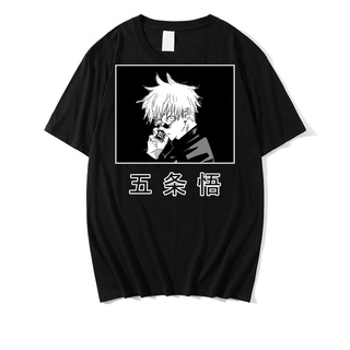 คอลูกเรือเสื้อยืด ระบายอากาศ พิมพ์ลายอนิเมะ Jujutsu Kaisen Gojo Satoru สไตล์ฮาราจูกุ สําหรับผู้ชายS-5XL