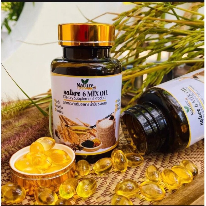 น้ำมันสกัดเย็น6ชนิด 💥ของแท้💯% ผลิตใหม่ น้ำมันสกัดเย็น6สหาย Nature 6mix oil น้ำมัน6สหาย 60แคปซูล พร้อ