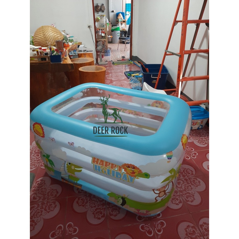 📦🏍️ (มีส่งด่วน)   สระน้ำเป่าลม ลอยคอ ทรงสูง สระว่ายน้ำเป่าลม สระว่ายน้ำเด็ก สระน้ำเด็ก 120*90*70 ซม.สระ 4 ชั้น - รูปที่ 6