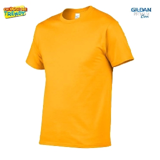 เสื้อยืด สีส้มสะท้อนแสง Gildan® Premium Cotton Safety Orange เกรดพรีเมี่ยม