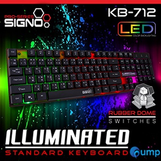 (ใส่โค้ด INC12EL ลดเพิ่ม 70.-) Signo KB-712 Illuminated RUBBER DOME Switch Gaming Keyboard