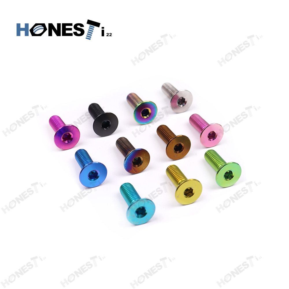 Honesti22 Gr5 Titanium alloy Countersunk head screw M 5X10/12/15mm/ 0.8 P Car steering wheel modific