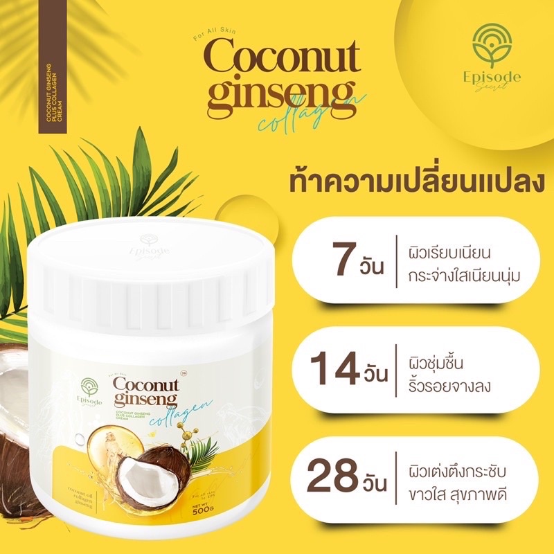 สคับโสมมะพร้าวคอลลาเจน แม่แพท สูตรใหม่ ของแท้ 100% Coconut ginseng - รูปที่ 3