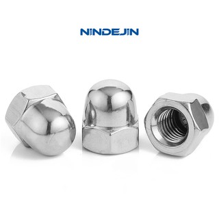 NINDEJIN 1-50pcs ฝาครอบสกรูสแตนเลส M3/M4/M5/M6/M8/M10/M12/M14/M16/M18