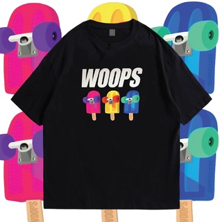 ราคาต่ำสุด(มีของพร้อมส่ง)🔥เสื้อยืด woops🔥COTTON 100% ผ้านุ่ม ใส่สบายS-3XL