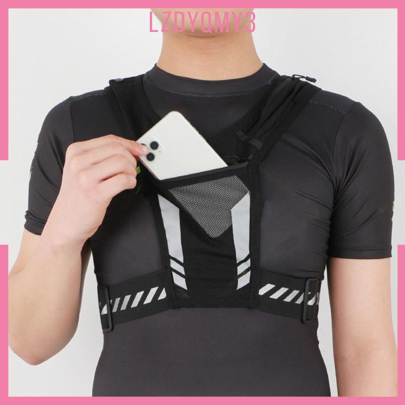 [lzdyqmy3] เสื้อกั๊กสะท้อนแสง พร้อมเข็มขัดคาดหน้าอก สําหรับวิ่งออกกําลังกาย