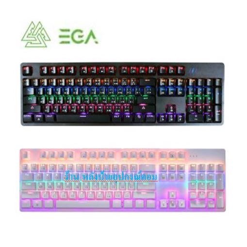Keyboards 1090 บาท EGA ⚡️FLASH SALE⚡️ (ราคาพิเศษ) Newๆๆ มี2สี Type-K3 มีไฟRGB Gaming Keyboard คีย์บอร์ดมาโคร Blue Switch / Red Computers & Accessories