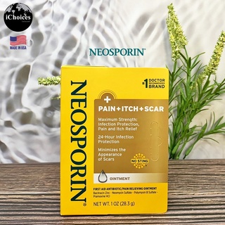 [Neosporin] Pain + Itch + Scar Infection Protection Pain and Itch Relief, Ointment 28.3 g ครีมลดปวด คัน ลดรอยแผล