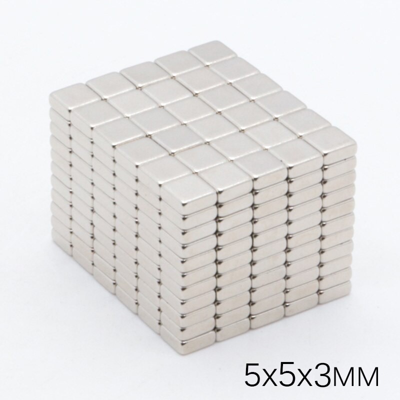 5ชิ้น แม่เหล็ก 5x5x3มิล Magnet 5x5x3mm แม่เหล็กแรงดึงดูดสูง5x5x3 มม. สี่เหลี่ยม 5mm × 5mm × 3mm แม่เหล็กแรงสูง 5*5*3mm