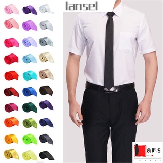 ราคาLansel เนคไทลําลอง ผ้าไหม ทรงสกินนี่ สีพื้น หลากสี แฟชั่นสําหรับงานแต่งงาน