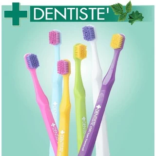 คละสี 1 ด้าม Dentiste 6580 Gum and toothbrush | เดนทิสเต้แปรงสีฟันป้องกันเหงือกร่น มีขนแปรงมากกว่าแปรงสีฟันทั่วไป 6 เท่า
