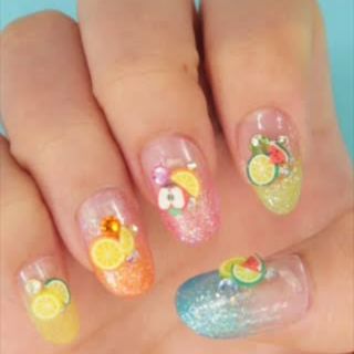 1000 ชิ้น Nail Art อุปกรณ์ตกแต่ง ผลไม้ คละแบบ