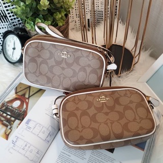 COACH CROSSBODY POUCH IN SIGNATURE CANVAS 2 ซิป