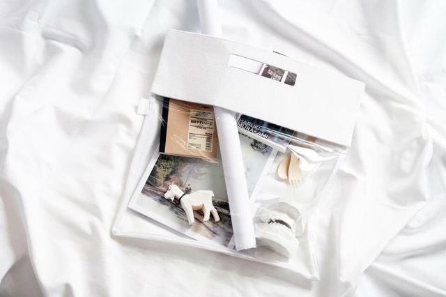HIDE AND SEEK BAG / CANVAS FABRIC MATERIAL / WHITE COLOUR