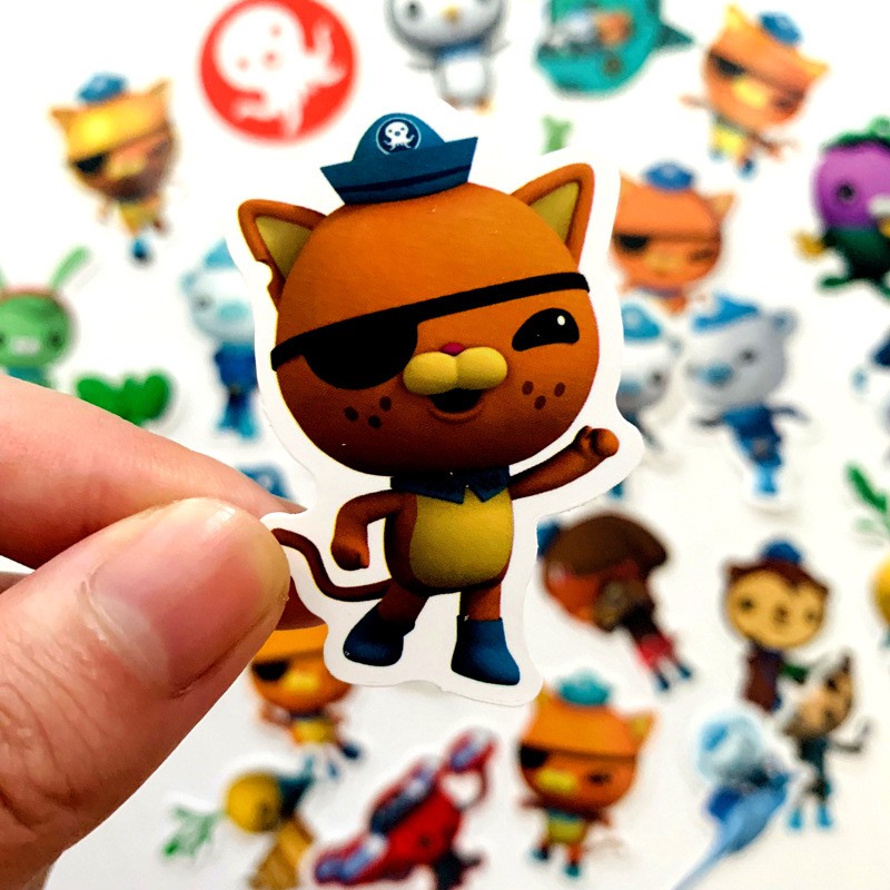 40 ชิ้น/ล็อต Octonauts Theme สติกเกอร์ PVC เด็กเครื่องเขียนกระเป๋าเดินทางของเล่นสติกเกอร์
