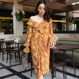 #แม็กซี่ยาวรูดหน้า ผ้าชีฟอง ใส่ได้ทุกไซส์คร้าา