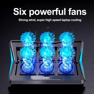 พัดลมโน๊ตบุ๊ค แท่นวางโน้ตบุ้คLaptop Cooling Pad 6LED（สามารถปรับแรงลมได้）