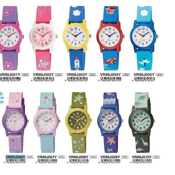 ดีที่สุด.. Q&Q Original QQ QnQ VR99 VR99J 001Y-010Y นาฬิกากันน้ํานาฬิกาเด็กสายยาง