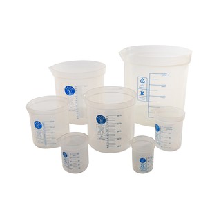 บีกเกอร์พลาสติกแบบนึ่งฆ่าเชื้อได้ 500 ml. - 2000 ml. (Beaker - Plastic PP, Autoclavable 500 ml. - 2000 ml.)