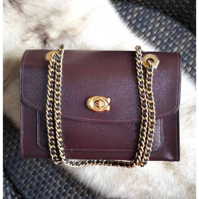 coach parker shoulder bag in patent leather