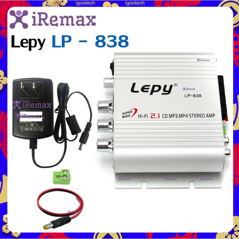 Lepy LP - 838 เครื่องเสียงรถยนต์ซับวูฟเฟอร์แอมป์สเตอริโอStereo Amplifier ระบบที่อยู่สาธารณะ บ้าน ขนา