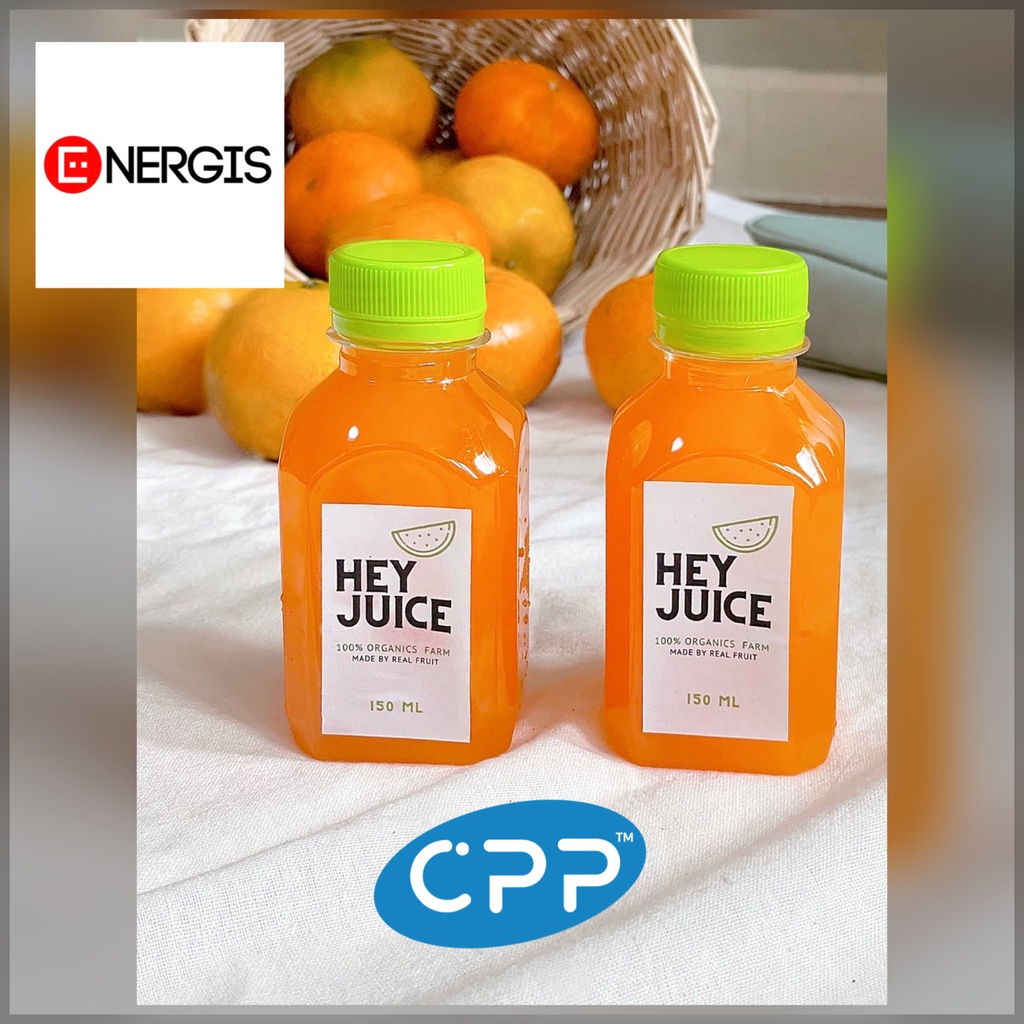 แบบใหม่!! ขวดพลาสติก ทรงเหลี่ยมมน PET ขนาด 150 ml / 160 ml พร้อมฝา สำหรับบรรจุน้ำผลไม้ น้ำส้ม ชา กาแ