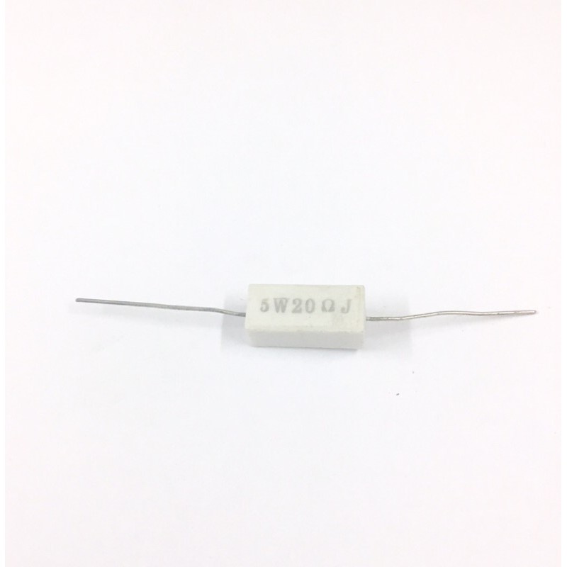 5ชิ้น 20ohm 5W 5% Resistor ตัวต้านทาน กระเบื้อง 20โอห์ม 5วัตต์ ค่าความผิดพลาด+-5% อะไหล่อิเล็กทรอนิกส์