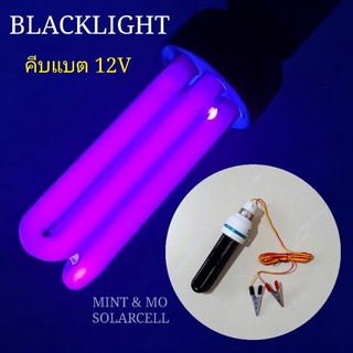หลอดไฟแบล็คไลท์ล่อแมลงคีบแบตเตอรี่ 12V