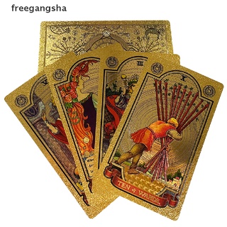 [FREG] Paper Manual Luxury Gold Foil Tarot Brand Bronzing PVC Waterproof Wear-resistant FDH