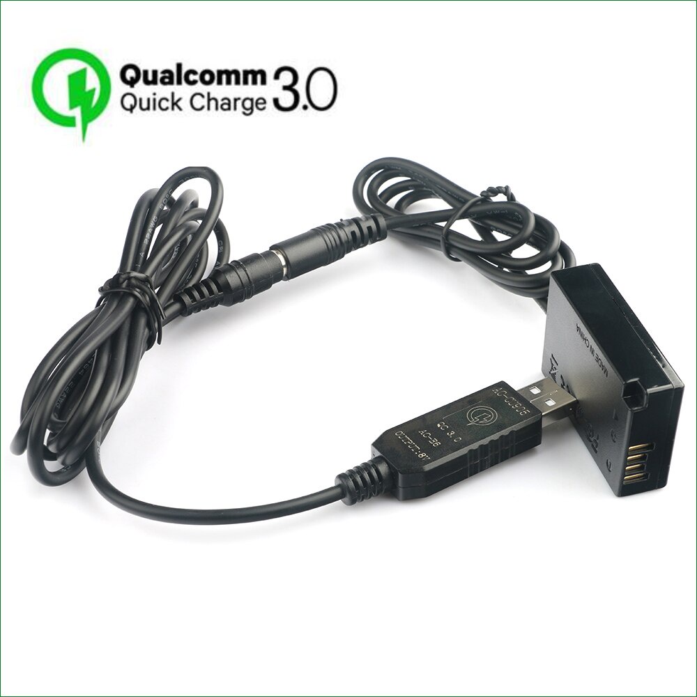 QC3.0 LP-E17 E17 Dummy แบตเตอรี่ ACK-E18 DR-E18 DC COUPLER สําหรับ Canon EOS 200D II Rebel SL2 SL3 T