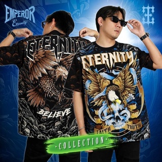 เสื้อยืดOVP ป้าย EMPEROR ETERNITY สกรีนลายดิสชาร์จ เต็มตัว เรืองแสงในที่มืดได้หน้า-หลัง ไซร์ยุโรป (1ตัว)