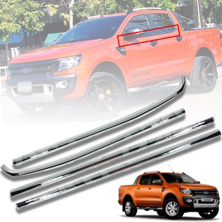 (คิ้วครอบยาง) คิ้วขอบครอบยางรีดน้ำกระจก 4 ประตู รุ่น  FORD RANGER T6 PX1 คิ้วครอบยางรีดน้ำ ฟอร์ด เรนเจอร์ ปี 2012 - 2015