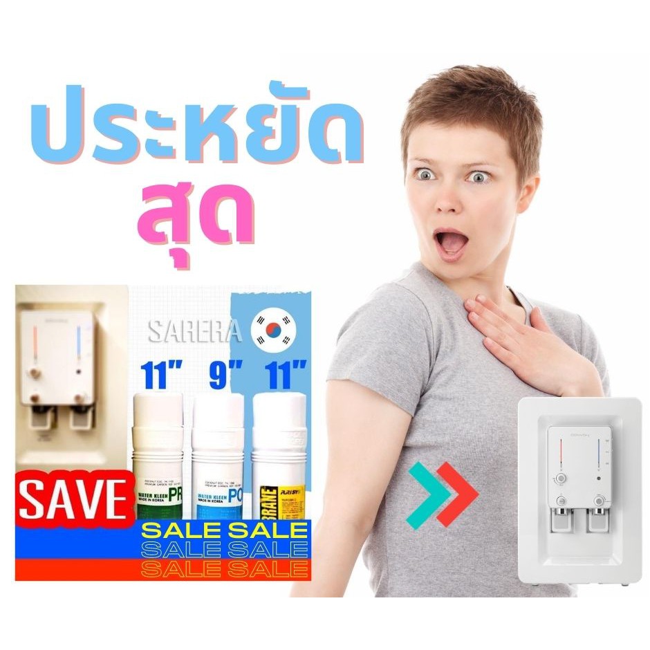 ไส้กรอง 3 ชิ้นแท้ ตรงรุ่น นำเข้าเกาหลี พร้อมส่งด่วน เครื่องกรองน้ำโคเวย์ Coway รุ่น CHP-08AR Mach II