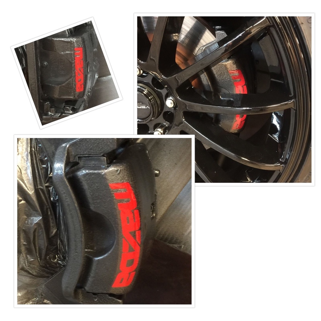 ชุด 8 ชิ้น Mazda 3 6 Cx5 Rx8 Miata เบรค Calipers สติกเกอร์ไวนิล Decal รูปแบบโลโก้