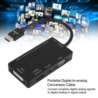 อะแดปเตอร์แปลงสายเคเบิ้ล Hdmi To Dvi 4K/VGA/HDMI 4K/Audio 4-in-1 สําหรับเครื่องคอมพิวเตอร์/โทรศัพท์