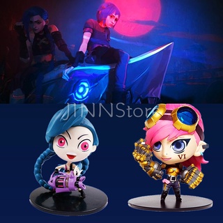 JINNStore LOL Jinx The Piltover Enforcer Vi 10 ซม./3.9 ตัวเลขของเล่น League of Legends ภาพยนตร์คอลเลกชันของเล่นวันเกิดของขวัญ