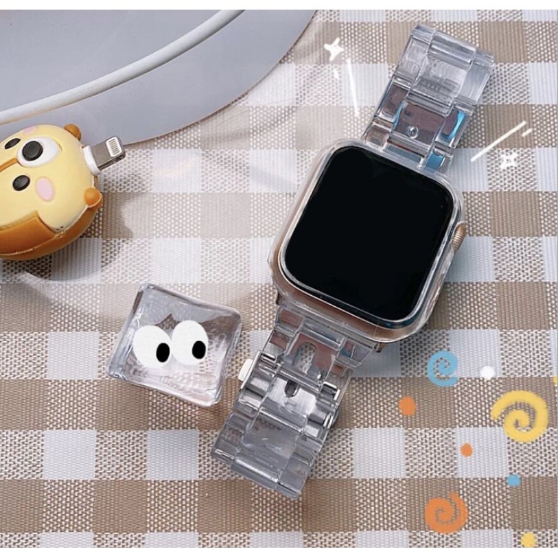 สายนาฬิกา นาฬิกาข้อมือ (พร้อมส่ง) สายลูกปัดเรซินโซ่ใสของ Apple Watch สุดฮิต!! (แถมเครื่องถอดสาย)
