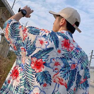 เสื้อเชิ้ตเกาหลี แขนสั้น เสื้อฮาวาย วินเทจ แฟชั่น ลำลอง Hawaii shirt สไตล์เกาหลี M , L , XL , XXL#101