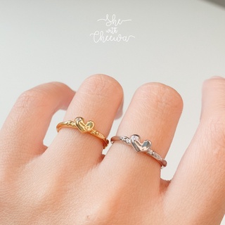 She with Cheewa | silver925 | vida ring แหวนเงินแท้ มินิมอล ทรงหัวใจจิ๋ว สุดชิคไม่ซ้ำใคร สามารถปรับขนาดตามนิ้วได้เลยค่ะ