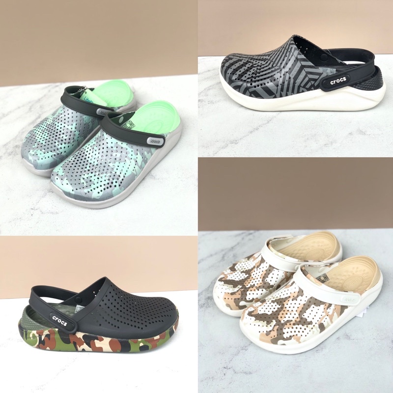 Crocs Literide Army Graphic / Camo / Croc / Clog / Literide Motif / รองเท้าแตะพยาบาล / Literide Camo