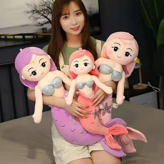 60cm Mermaid Plush Toy Stuffed Doll Soft Cushion Cute Cartoon Pillow Girls Birthday Kids Gifts