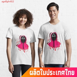 เกาหลีใต้ เกมปลาหมึก บล็อคเฮด นรก ชายร่ม โลกที่เท่าเทียมกัน วีไอพี Squid game Pink Essential T-Shirt คอกลม แฟช