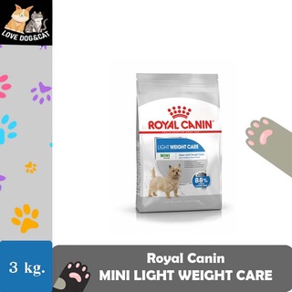 (Royal Canin MINI LIGHT WEIGHT CARE) 3 kg. อาหารสุนัขโต พันธุ์เล็ก อ้วนง่าย ชนิดเม็ด