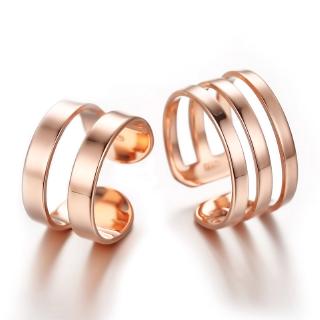 【จัดส่งฟรี】【Free Shipping】Moonkee แหวนแต่งงาน Adjustable Couple Rings Rose Gold Silver Men Women Ring CRA5