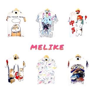 sale เสื้อฮาวาย เสื้อเชิ้ต ผ้าไหมอิตาลี่ ฟรีไซส์ อก 42-44 นิ้ว ผ้านิ่มใส่สบาย ไม่ร้อน