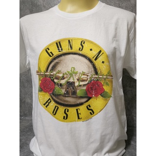 เสื้อวงนำเข้า Guns N Roses Classic Logo Axl Rose Slash Hard Rock Glam Metal Metallica AC/DC Style Vitage T-Shirt Gildan